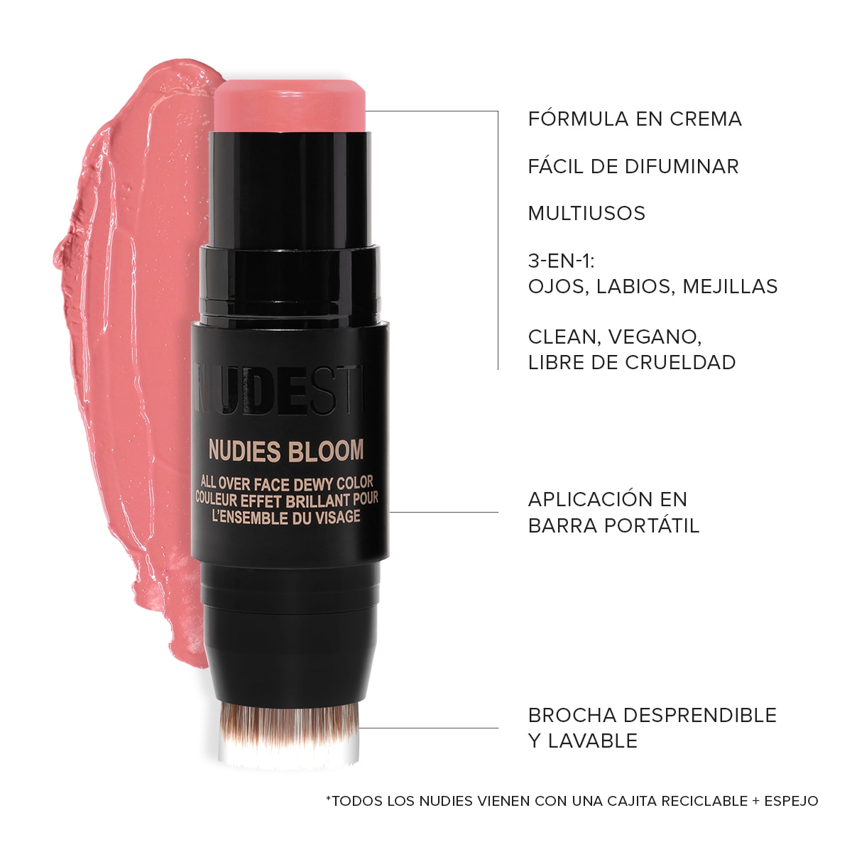 NUDIES BLOOM  (RUBOR, SOMBRA Y LABIAL)